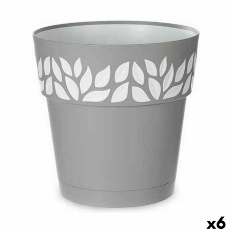 Selbstbewässernder Blumentopf Stefanplast Cloe Grau Kunststoff 25 x 25 x 25 cm (6 Stück)