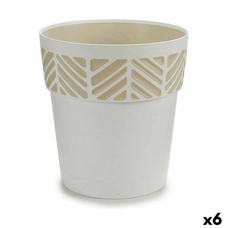 Self-watering flowerpot Stefanplast Orfeo White Plastic 25 x 25 x 25 cm (6 Units)