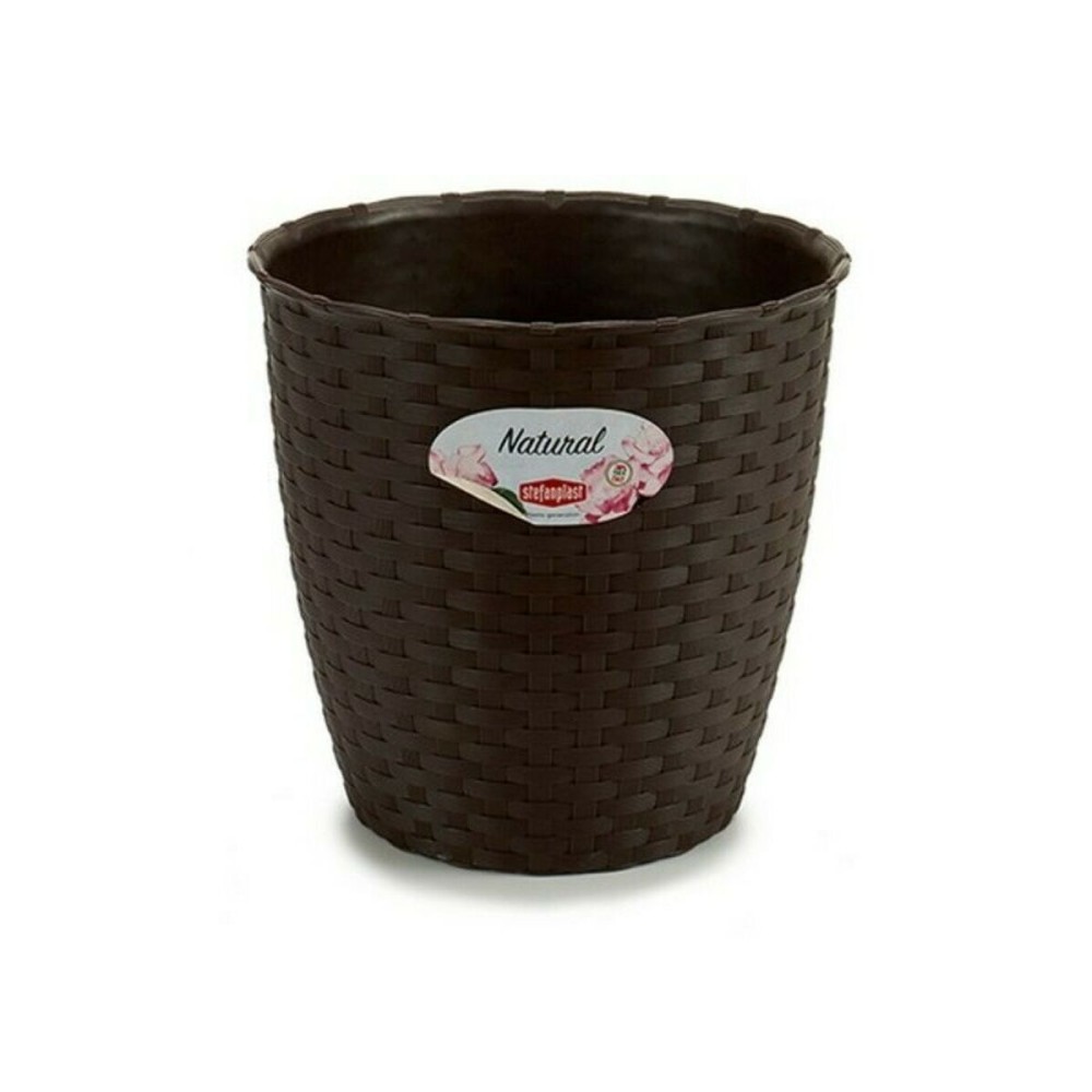 Plant pot Stefanplast Plastic Chocolate 19 x 17,5 x 19 cm (12 Units)