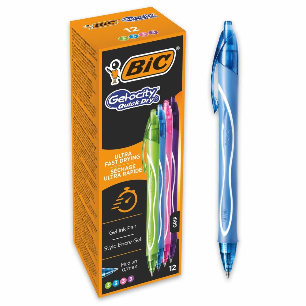 Gel pen Bic Gel-Ocity Quick Dry 4 Colours 0,3 mm 12 Pieces