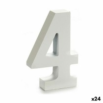 Number 4 Wood White (2 x 16 x 14,5 cm) (24 Units)