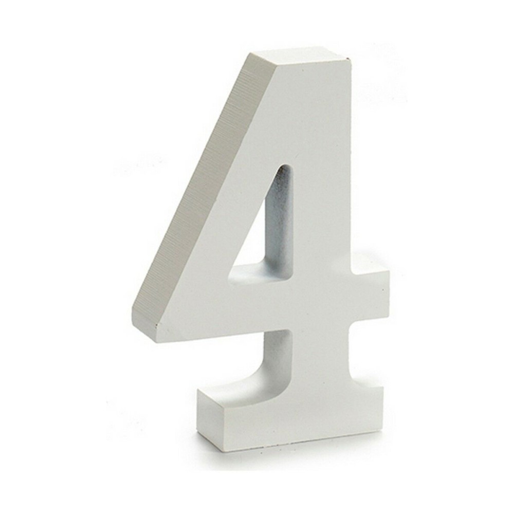 Number 4 Wood White (2 x 16 x 14,5 cm) (24 Units)