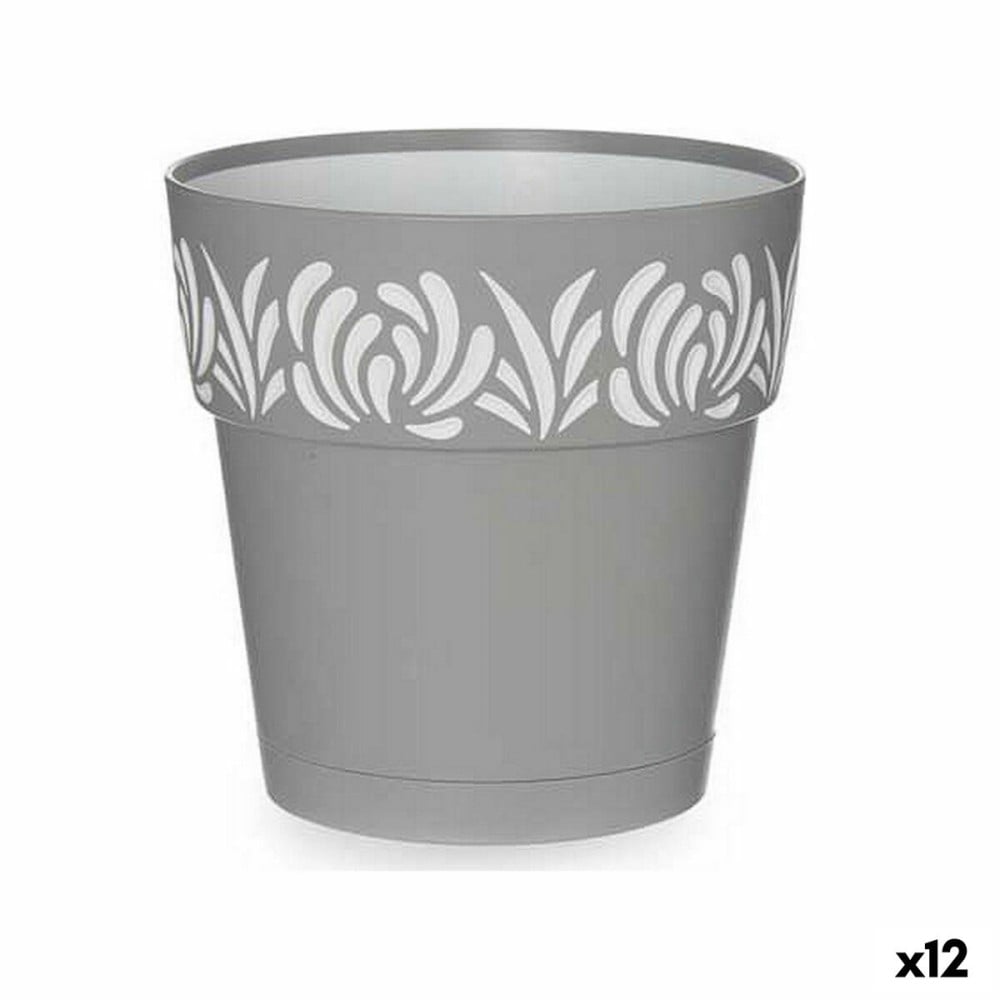 Pot auto-arrosant Stefanplast Gaia Gris 15 x 15 x 15 cm Blanc Plastique (12 Unités)