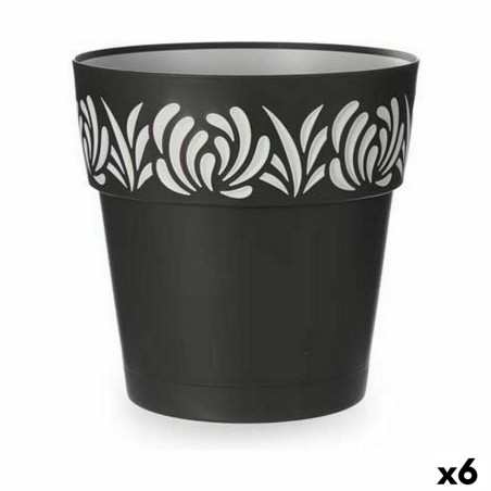 Pot auto-arrosant Stefanplast Gaia Anthracite Plastique 29 x 29 x 29 cm (6 Unités)