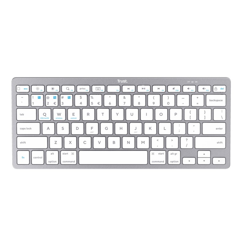 Clavier sans fil Trust 24653 Espagnol Qwerty Qwertz Allemand