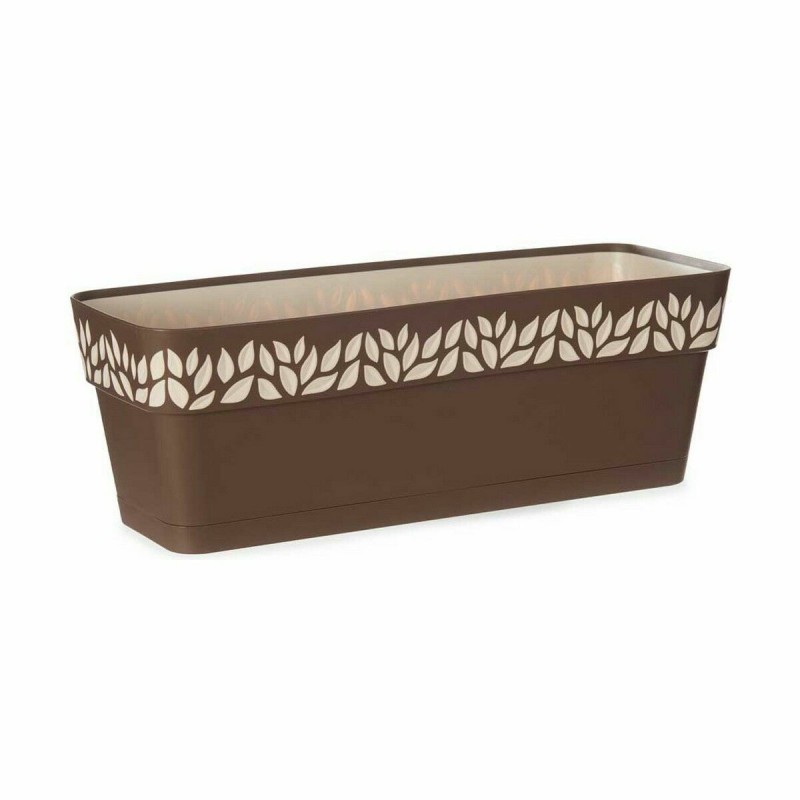 Jardinière auto-arrosante Stefanplast Cloe Marron Plastique 49,5 x 17 x 19 cm (12 Unités)