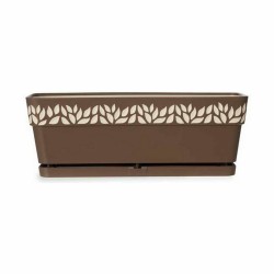 Jardinière auto-arrosante Stefanplast Cloe Marron Plastique 49,5 x 17 x 19 cm (12 Unités)