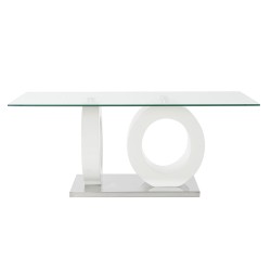 Table Basse DKD Home Decor Blanc Transparent Bois Verre Bois MDF 110 x 60 x 45 cm