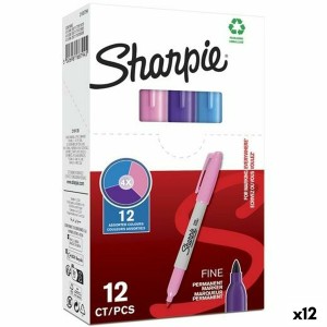 Marqueur permanent Sharpie Violet Rose Turquoise (12 Unités)