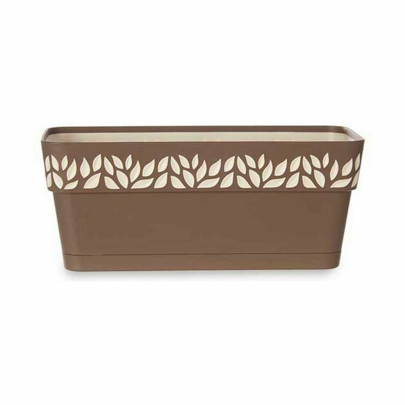 Self-watering planter Stefanplast Cloe Brown Plastic 13,3 x 12,3 x 29,3 cm (12 Units)