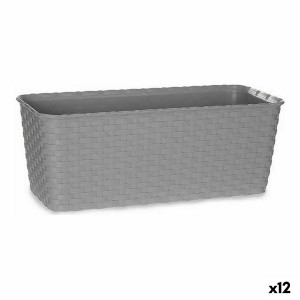 Self-watering planter Stefanplast Grey Plastic 13 x 11 x 29 cm (12 Units)