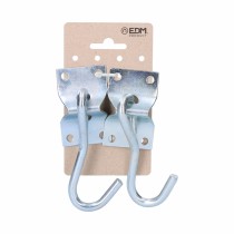 Support EDM 85243 Argenté 70 x 45 mm Crochet pour suspendre Hamac (2 Unités)