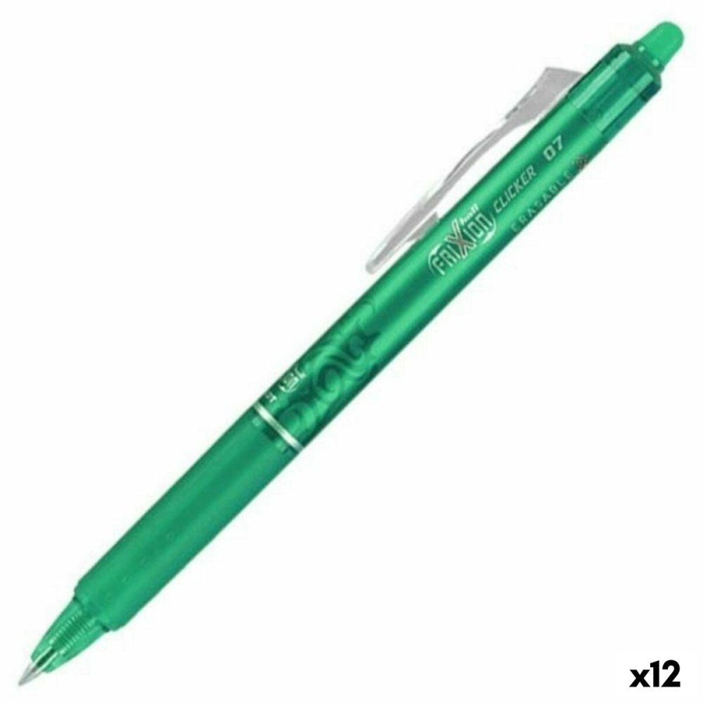 Crayon Pilot Frixion Clicker Encre effaçable Vert 0,4 mm (12 Unités)