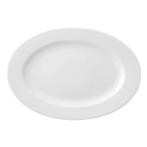 Flat plate Ariane Prime Oval Ceramic White (32 x 25 cm) (6 Units)