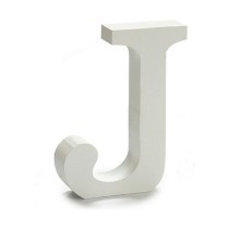 Letter Pincello J White Wood 2 x 11 cm (24 Units)