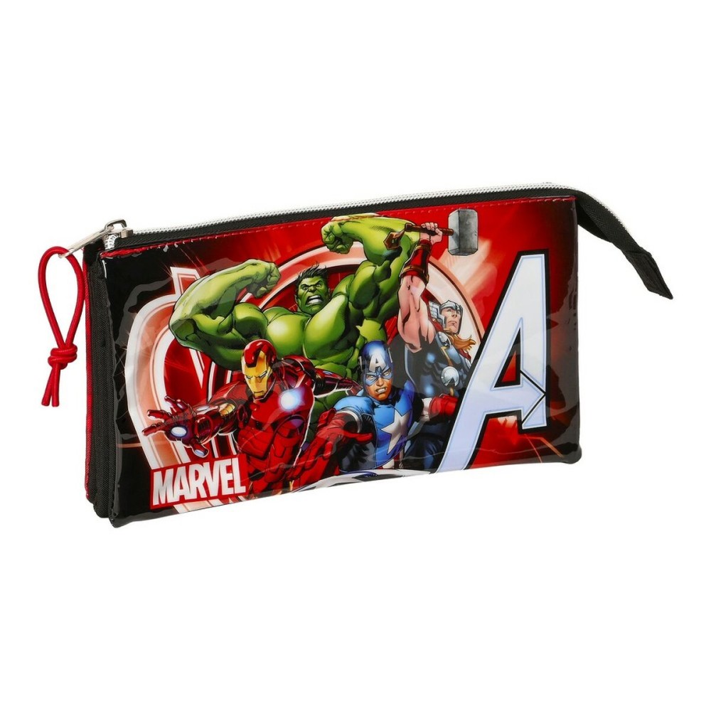 Trousse d'écolier The Avengers Infinity Noir Rouge 22 x 12 x 3 cm