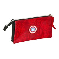 Trousse d'écolier The Avengers Infinity Noir Rouge 22 x 12 x 3 cm