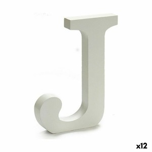 Lettre J Bois Blanc (1,8 x 21 x 17 cm) (12 Unités)