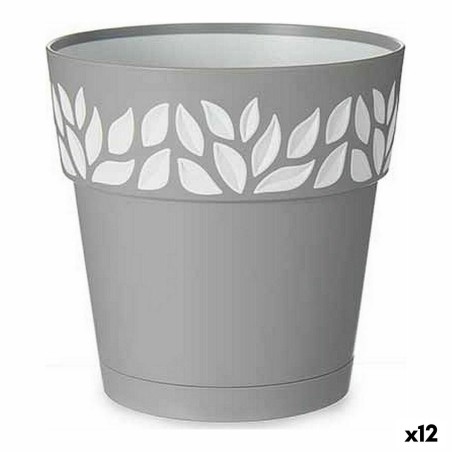 Pot auto-arrosant Stefanplast Gris 15 x 15 x 15 cm Blanc Plastique (12 Unités)