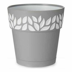 Self-watering flowerpot Stefanplast Grey 15 x 15 x 15 cm White Plastic (12 Units)