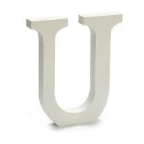 Lettre U Bois Blanc (1,8 x 21 x 17 cm) (12 Unités)