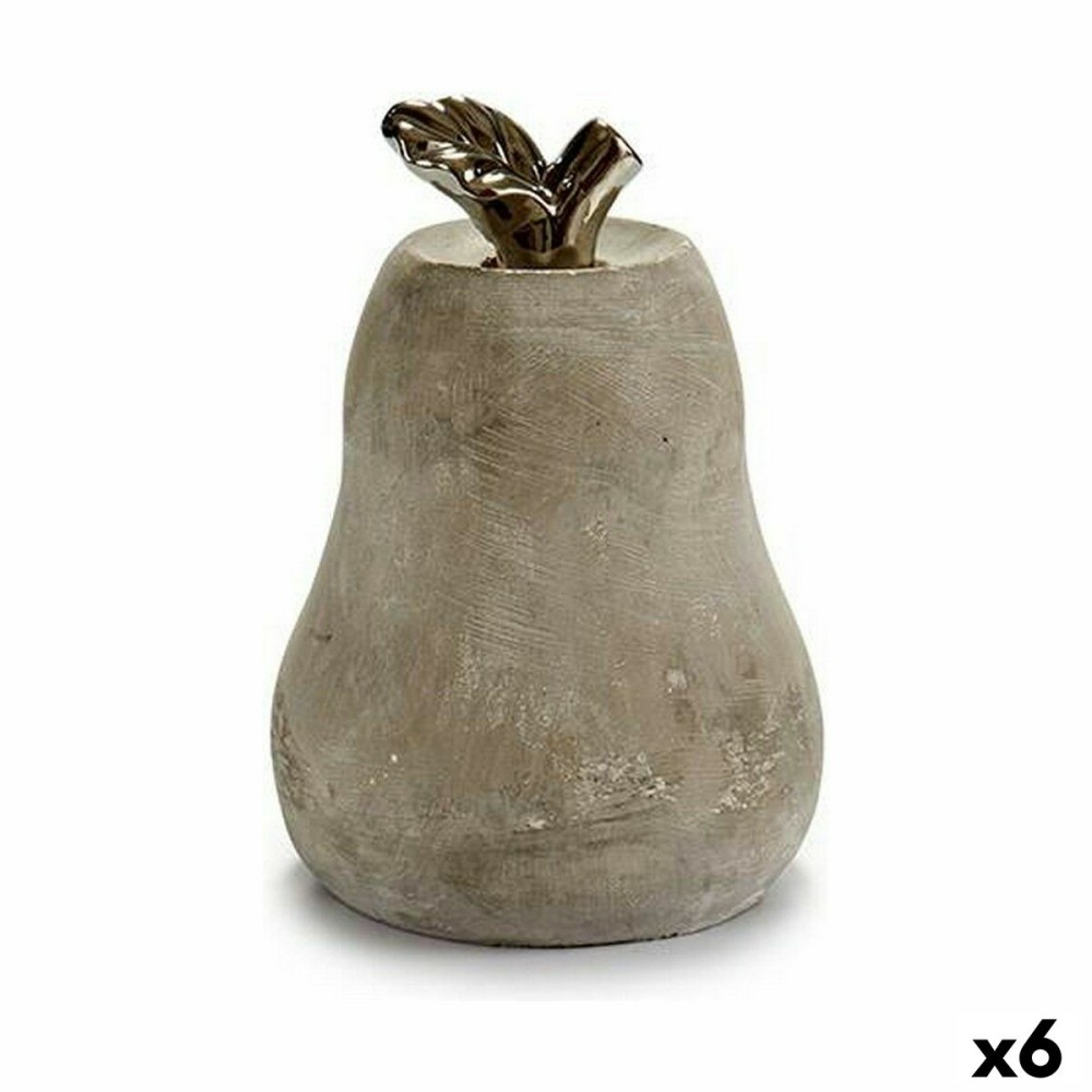 Figurine Décorative Gris Ciment Poire (15 x 20,5 x 15 cm) (6 Unités)