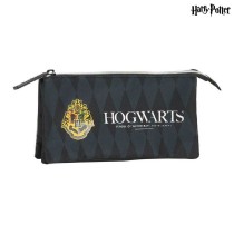 Fourre-tout Harry Potter Hogwarts Triple Harry Potter Noir Gris (22 x 12 x 3 cm) (22 x 3 x 12 cm)