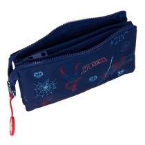 Double Carry-all Spider-Man Neon Navy Blue 22 x 12 x 3 cm