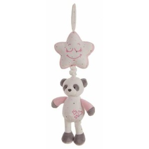 Musik-Rassel Baby Panda 35 cm Stern Rosa