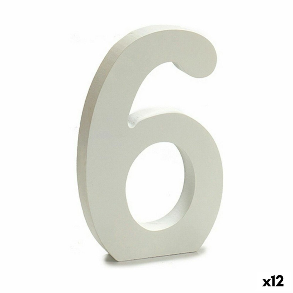 Number Pincello 6 White 1,8 x 21 x 17 cm (12 Units)