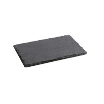 Plateau en Céramique Effet Ardoise Quid Gastro Fun Noir (22 x 14 cm) (12 Unités)