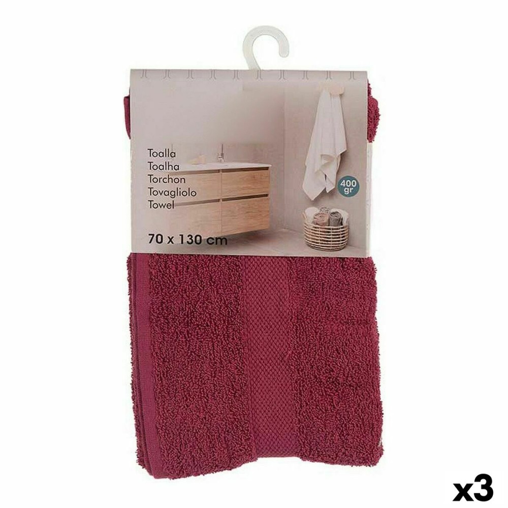 Serviette de toilette Berilo 5313 Bordeaux 80 % coton 20 % Polyester 70 x 0,5 x 130 cm (3 Unités)