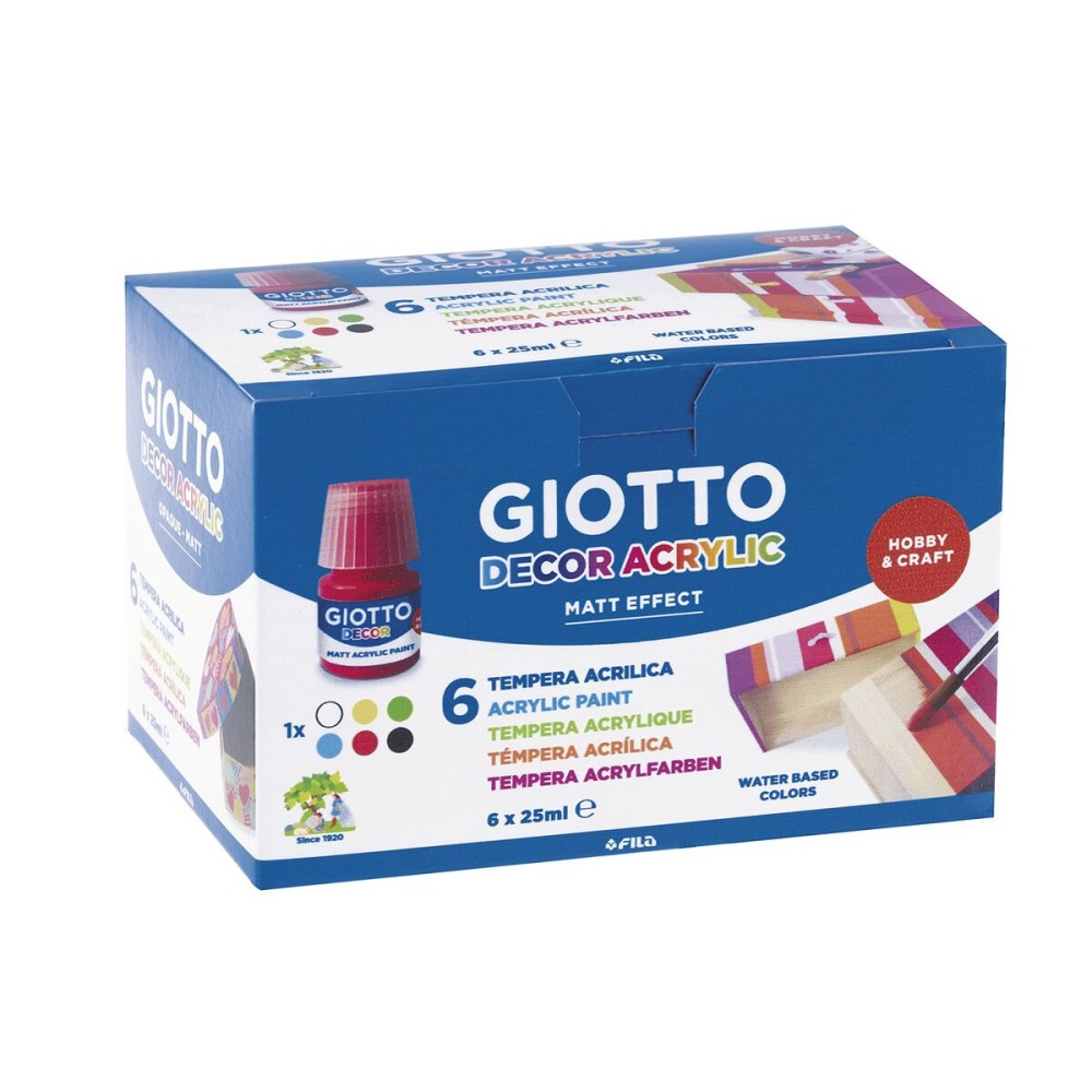 Tempera Giotto Decor Multicolour White 25 ml (6 Pieces)