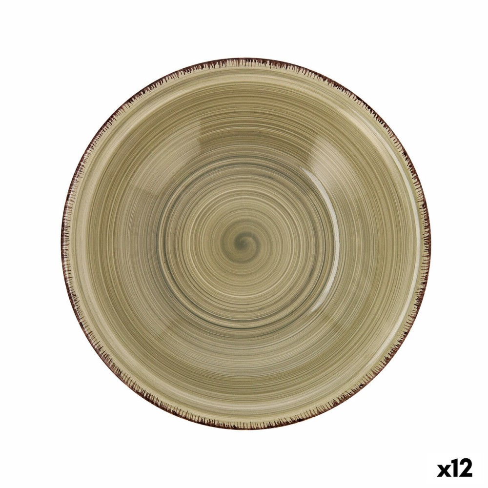 Deep Plate Quid Natura Vita Ceramic Green (ø 21,5 cm) (12 Units)