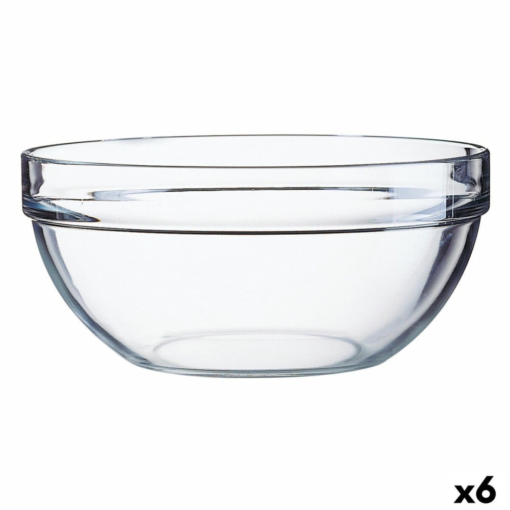 Salad Bowl Luminarc Transparent Glass (20 cm) (6 Units)