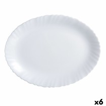 Plat à Gratin Luminarc Feston Oblongue Blanc verre (Ø 33 cm) (6 Unités)