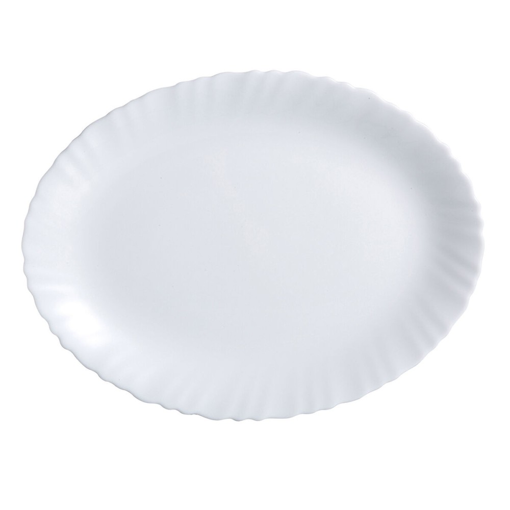 Serving Platter Luminarc Feston Oval White Glass (Ø 33 cm) (6 Units)