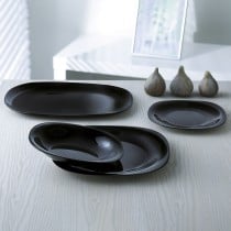 Flat plate Luminarc Carine Black Glass (Ø 26 cm) (24 Units)