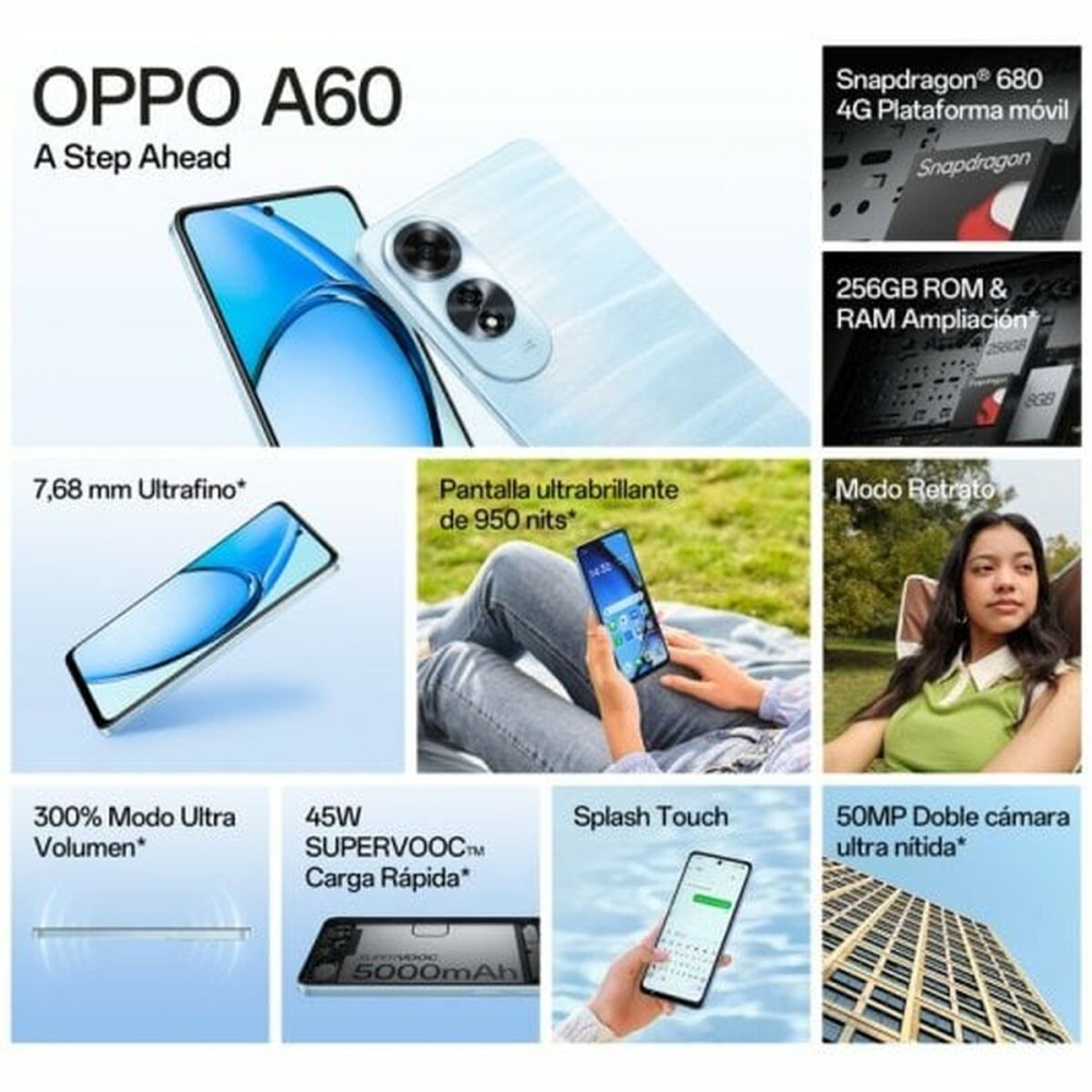 Smartphone Oppo A60 6,7" Octa Core 8 GB RAM 1 TB 256 GB Blau