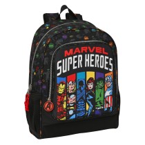 Schulrucksack The Avengers Super heroes Schwarz (32 x 42 x 14 cm)