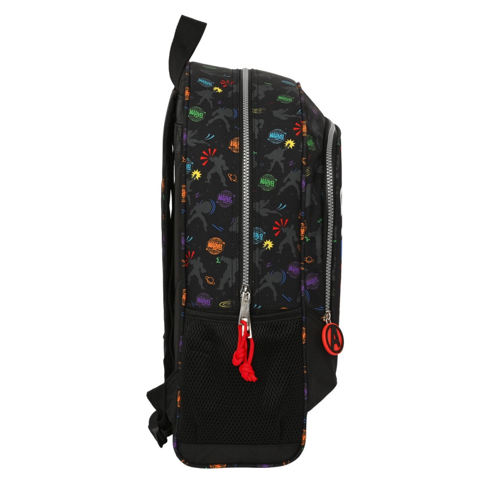 Schulrucksack The Avengers Super heroes Schwarz (32 x 42 x 14 cm)