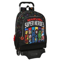 Schulrucksack mit Rädern The Avengers Super heroes Schwarz (32 x 42 x 14 cm)