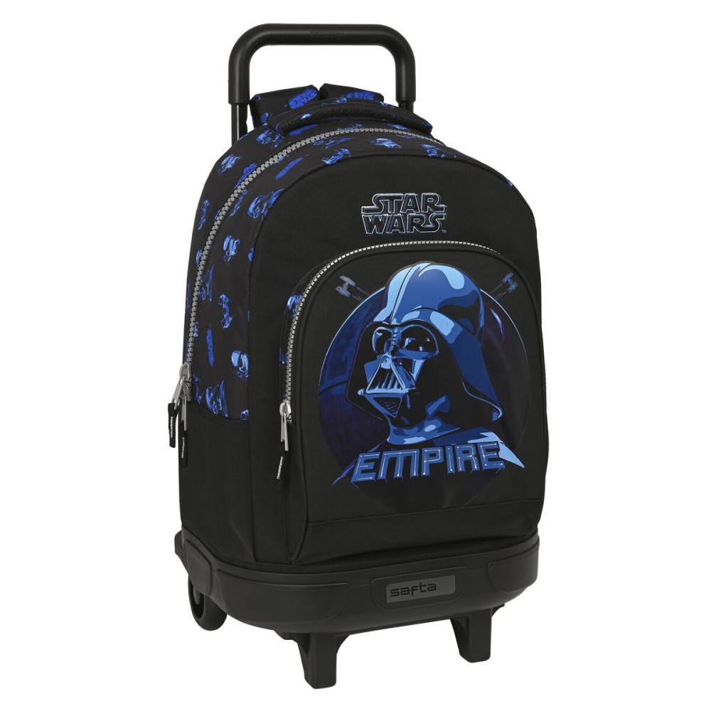 School Rucksack with Wheels Star Wars Digital escape Black 33 X 45 X 22 cm