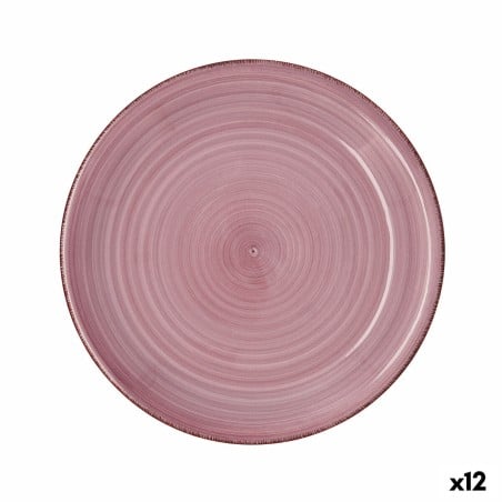 Flacher Teller Quid Vita Peoni Rosa aus Keramik Ø 27 cm (12 Stück)