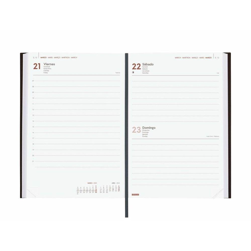 Agenda Finocam DYNAMIC MILANO Y10 Noir A5 14 x 20,4 cm 2025