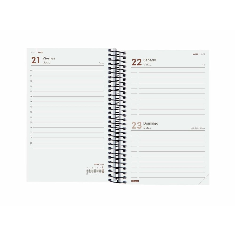 Agenda Finocam YEAR Noir 11,7 x 18,1 cm 2025