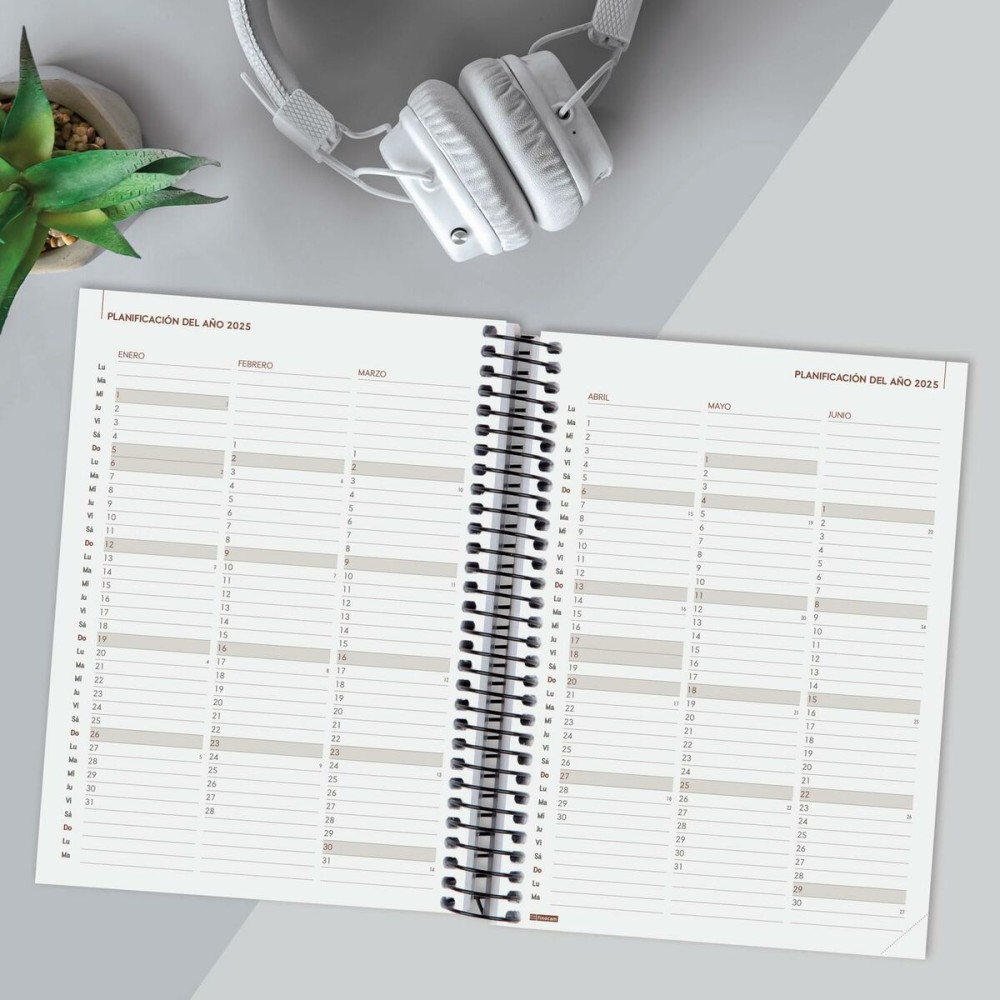 Agenda Finocam YEAR Noir A5 15,5 x 21,2 cm 2025