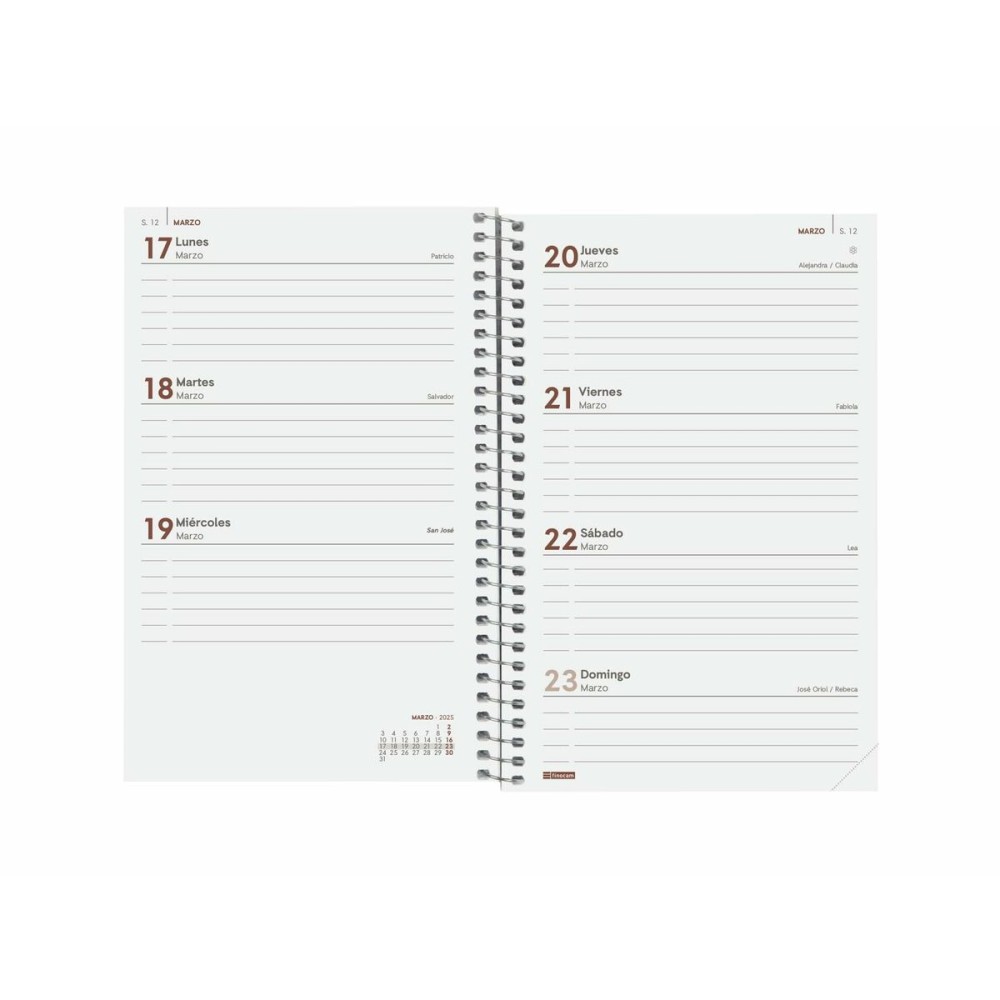 Agenda Finocam YEAR Rouge 11,7 x 18,1 cm 2025