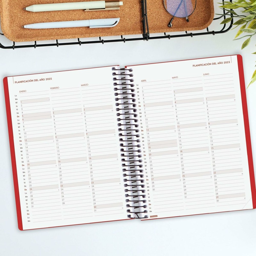 Agenda Finocam MY E10 Rouge A5 15,5 x 21,2 cm 2025