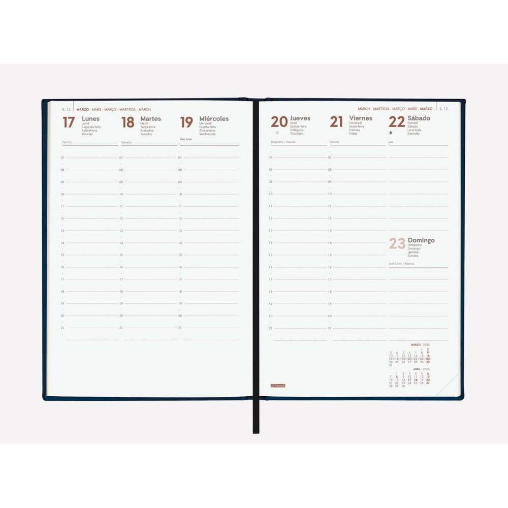 Agenda Finocam DYNAMIC LONDON Y10 Noir A5 14 x 20,4 cm 2025